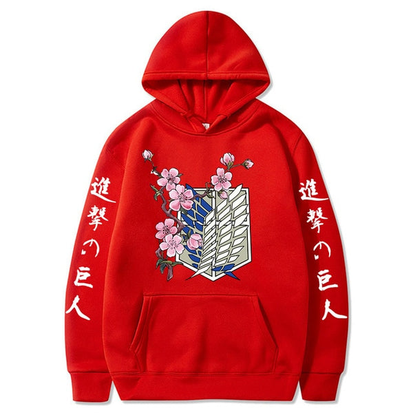 Attack on Titan wing flower Printed hoodie - The Wolfe London