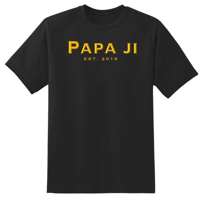 Classic Gold Text PAPA JI T-Shirt - The Wolfe London