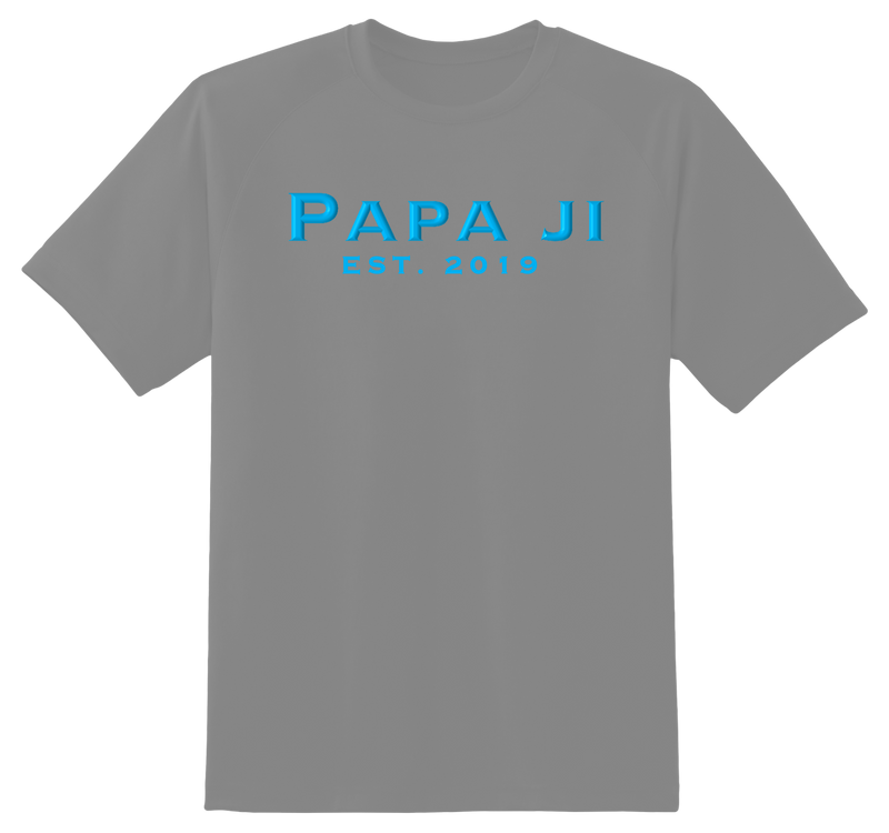 Classic Blue Text PAPA JI T-Shirt - The Wolfe London