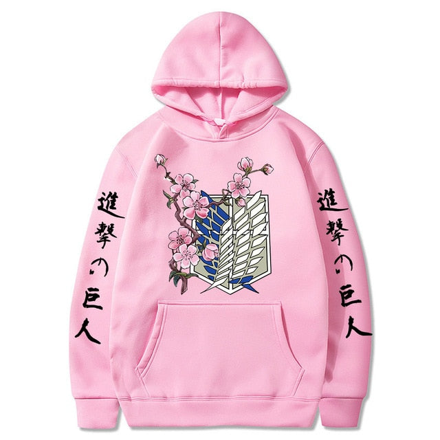 Attack on Titan wing flower Printed hoodie - The Wolfe London