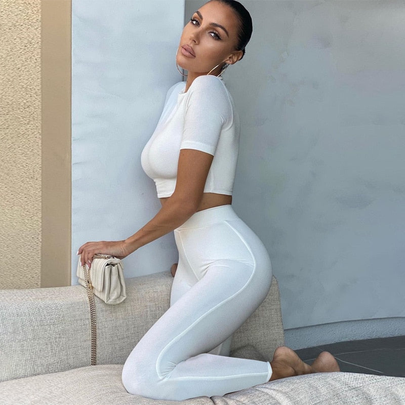 Piece Set Long Sleeve Solid Crop Top and Leggings – TWL CLOTHING